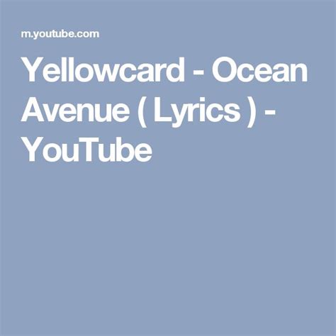 ocean avenue lyrics|ocean avenue song.